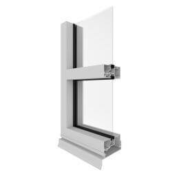 AGS Commercial 300 Narrowline Single Glazed (76mm) Corner Image.