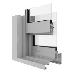 Capral's AGS Commercial 481 Double Hung Window (100mm) Corner Image.