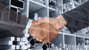 Two people shaking hands representing a partnership
