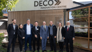 The team from Capral and Deco with Prime Minister outside Deco head office