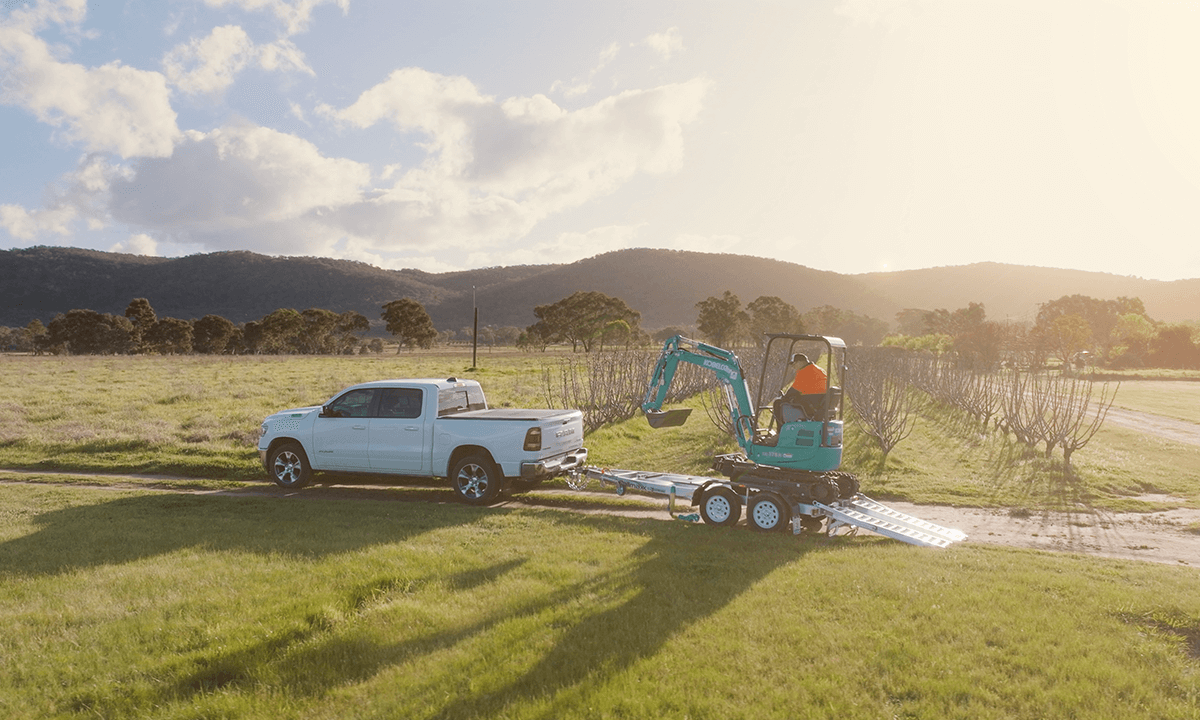 A picture of Sureweld's trailers being used in the outback Australian land