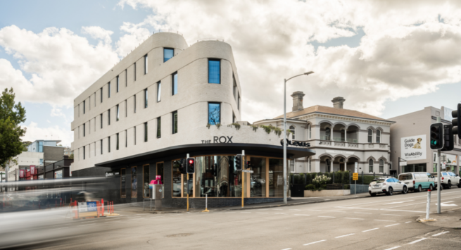 a photo of the rox apartments in tasmania featuring capral window and door systems