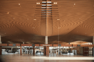 Western Sydney International Airport Feature Ceiling, courtesy of Multiplex, Aran Anderson Photography