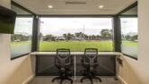 Room with Capral Aluminium Window Framing overlooking Hand Oval sports field