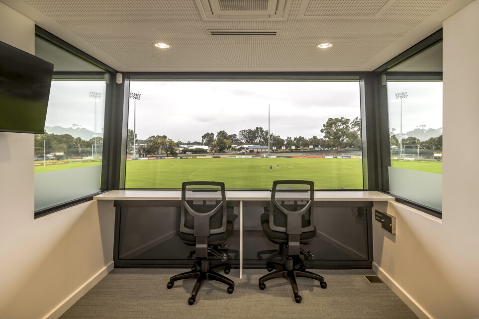 Room with Capral Aluminium Window Framing overlooking Hand Oval sports field